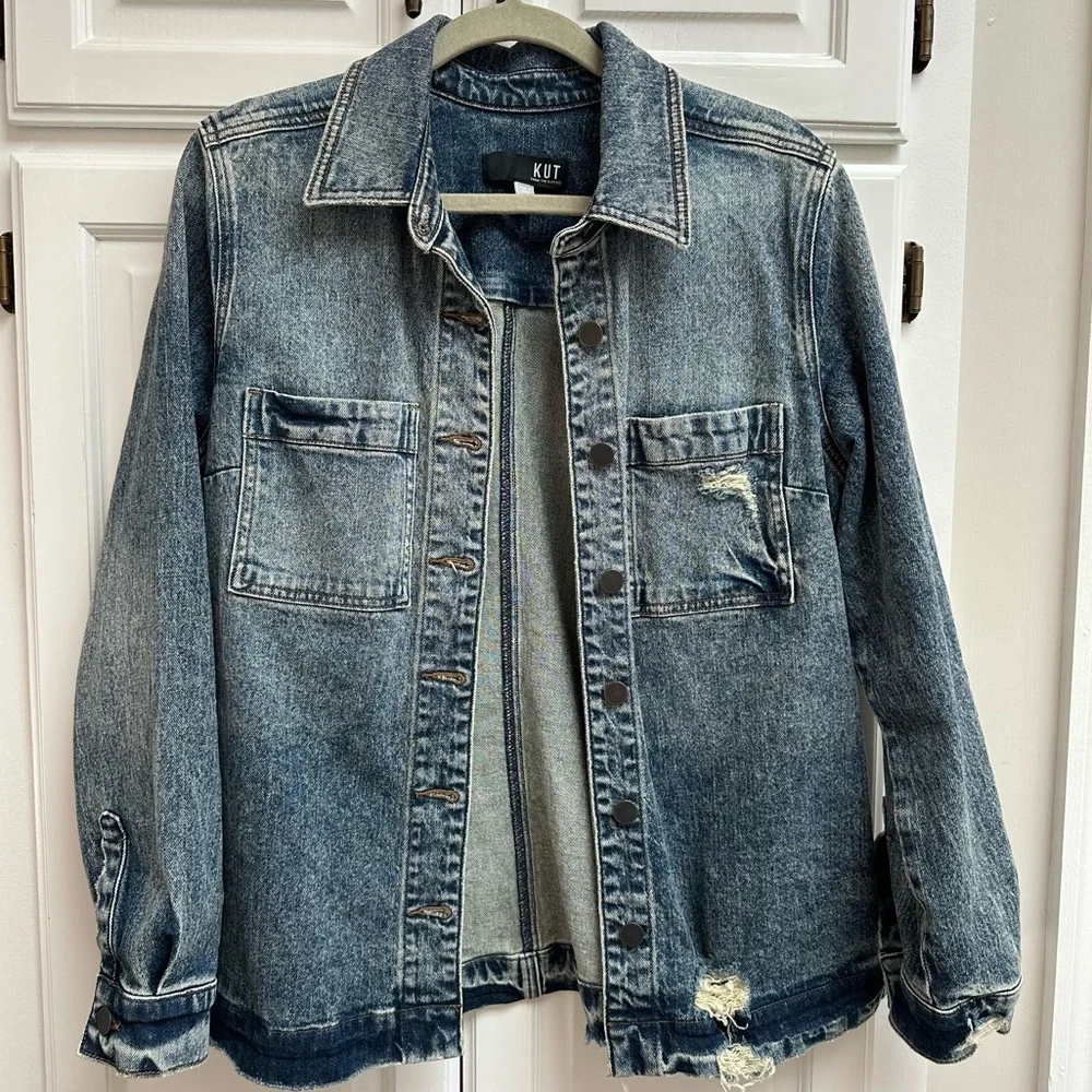 Kut from the Kloth Joni Denim Shirt Jacket in Adore Wash Size Small